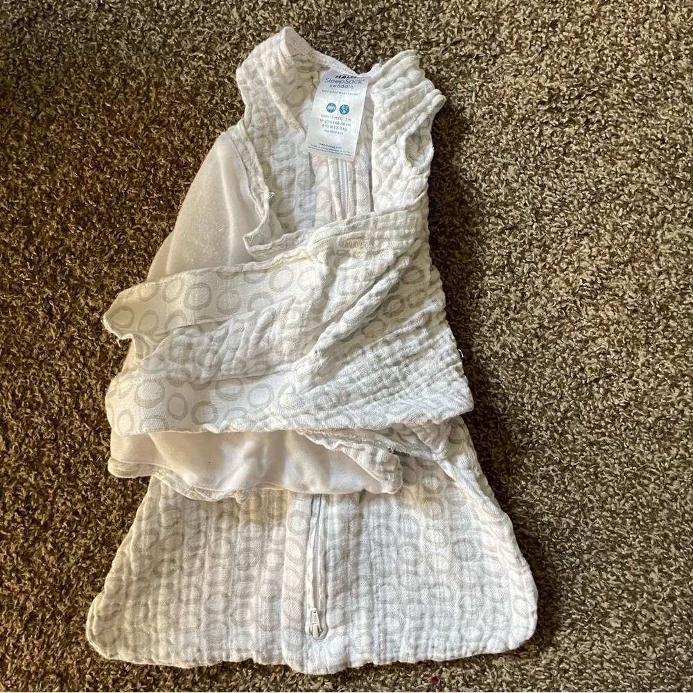 Halo White and Gray Baby Swaddle
